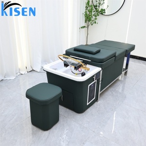 Kisen Shampoo <b>Bed</b> Salon Customized Funiture Water Storage System Head Spa Sink <b>Tray</b> Hair Wash <b>Table</b> Global Voltage - Product Image 4