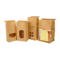 Sac en papier kraft personnalisé à 3 couches finition mate pochette sur support thermoscellable plastique PET à fond plat et carré pour emballage alimentaire