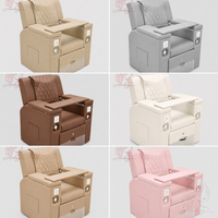 Fauteuil de pédicure électrique de luxe pour salon de manucure, avec massage du dos, spa pour les pieds et plateau de manucure pliable