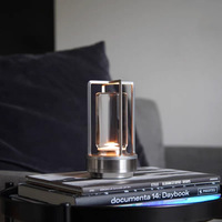 LED-Ladebar-Tischlampe mit Modernem Minimalistischem Design für Gastronomie und Außenbereich, ABS-Acryl & Aluminium-Konstruktion