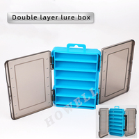 Howell Portable 138*103mm Double Couche PP En Plastique Tackle Box 12 Compartiments Pêche Leurre Mallette De Rangement Étanche Siège Boîte Rivière