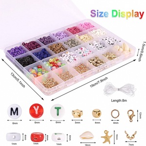 Ensemble de 4500 perles plates circulaires en pâte polymère, 36 couleurs, avec perles d'intervalles en pierre noire, pour la création de pendentifs, breloques et bracelets - Product Image 3