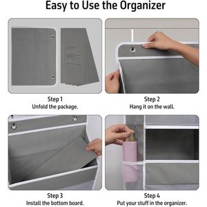 Over the Door <b>Storage</b> Organizer With 5 Large Pockets <b>Collapsible</b> Door Hanging Organizers and <b>Storage</b> for Cosmetics Toys Sundries - Product Image 6