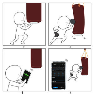 Sac de frappe intelligent pour l'entraînement de boxe et de sac de sable, moniteur de force de frappe intelligent - Smart Force Tracker - Product Image 2