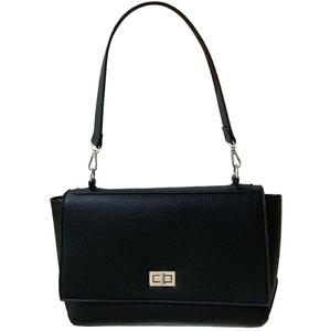 Women's Tote Bag Black Solid Color <b>Lock</b> Flap Shoulder Bag Casual Crossbody Everyday Use - Product Image 5