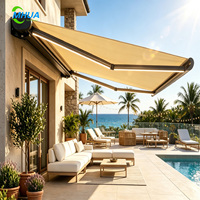 Auvent rétractable électrique OEM d'usine, motorisé, imperméable, pour terrasse extérieure, pare-soleil, auvent sur mesure