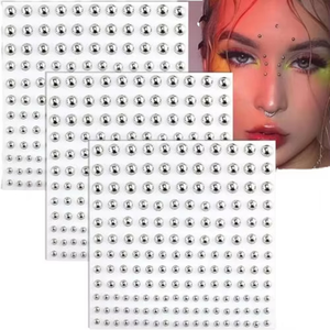 Autocollants de tatouage ronds écologiques Tazweeq pour le <span class=keywords><strong>visage</strong></span>, les lèvres, le nez, les sourcils et le nombril - Maquillage punk Y2K sans perçage, unisexe - Product Image 1
