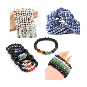 Perles de réseau rouges 4mm à 12mm, perles en vrac de pierres précieuses, en cristal naturel, perles rondes de guérison pour la fabrication de bijoux - Product Image 2