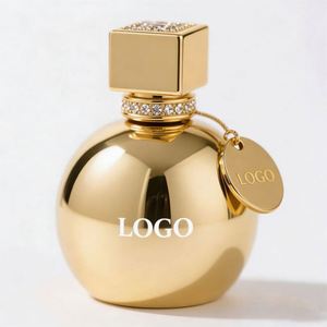 Nuevo Frasco de Perfume Electrochapado de 30ml 50ml 100ml, Botella de Vidrio Redonda para Perfume con Tapa Metálica, Logotipo Personalizado - Product Image 1