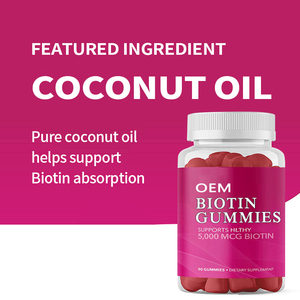 Label pribadi Vegan mendukung kulit rambut sehat & suplemen kuku Vitamin organik & Mineral Biotin Gummies untuk pertumbuhan rambut - Product Image 2