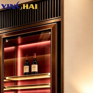 Cantinetta Vino Moderna Personalizzata in Legno Massello e Acciaio Inossidabile con Temperatura Costante e Display LED per Soggiorno di Villa - Product Image 5