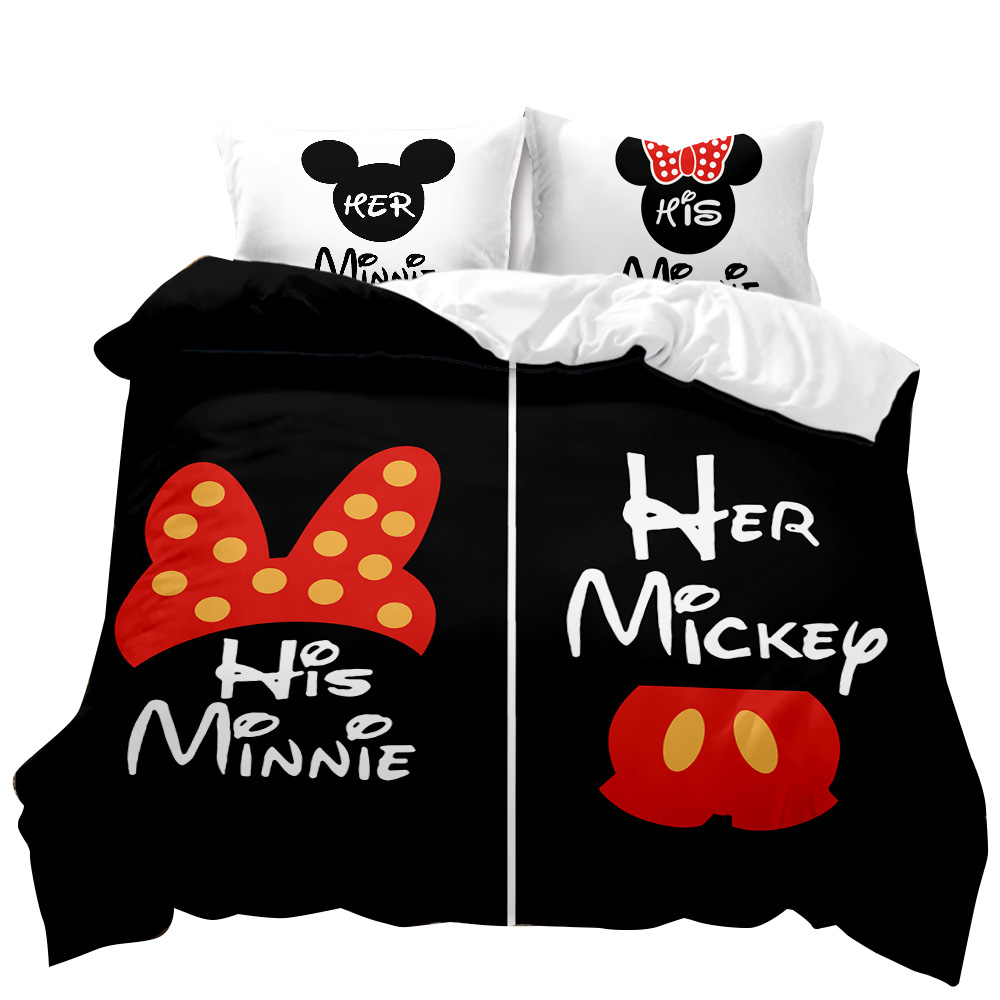 Новый дизайн 3d Микки пододеяльник с домашная кровать листа постельное белье одеяло, комплект из 3 предметов
