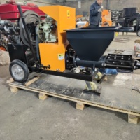 Machine à projeter du mortier de haute qualité à moteur diesel avec pompe certifiée CE ISO, trémie de 100 L, portée verticale de 20 m, portée horizontale de 30 m