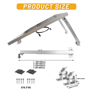 Support de montage de panneau solaire en alliage d'aluminium réglable, angle d'inclinaison de 0 à 60 degrés, certifié CE, charge de vent de 60 m/s, charge de neige de 1,4 KN/m² - Product Image 6