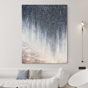Handmade Oil Painting Rectangle Modern Minimalist Living Room Sofa Background <b>Wall</b> Decor Art Impressionism Metal <b>Frame</b> - Product Image 1