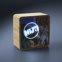Speaker Bluetooth Portabel Nirkabel Kayu Bambu 5W dengan Lampu LED Warna-warni Baru