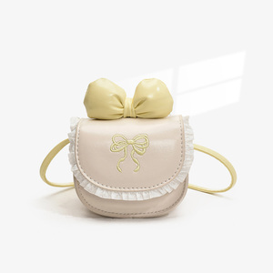 Bolso para niños de color sólido Otoño Invierno Nuevo estilo Bolso retro con lazo Mini bolso cruzado - Product Image 3