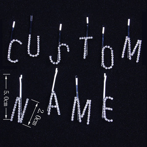 Kẹp Tóc Chữ Cái Đầu Tiên Thời Trang Đám Cưới Tự Làm Kẹp Tóc Đính Đá Kim Cương Pha Lê Kẹp Tóc Dễ Thương Cho Nữ - Product Image 6