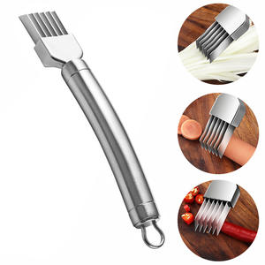 Hachoir à oignons manuel <span class=keywords><strong>en</strong></span> <span class=keywords><strong>fleurs</strong></span> Déchiqueteurs <span class=keywords><strong>de</strong></span> <span class=keywords><strong>légumes</strong></span> Trancheuse Coupe-oignons <span class=keywords><strong>en</strong></span> acier inoxydable pour la cuisine - Product Image 4