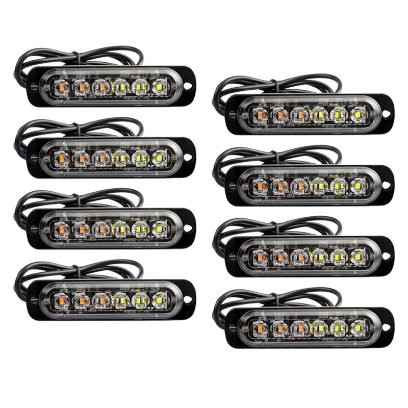AUXITO 8X Amber White 6LED Car