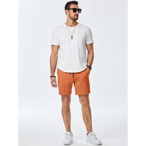 2025กางเกงขาสั้นผู้ชายยืดได้ลำลองเอวยางยืดกางเกงขาสั้นเหงื่อ7นิ้วนิ้วนิ้วนิ้วนิ้วเข้ายิมและวิ่งสั้นมีกระเป๋า & ตกแต่งโลโก้-XS ขนาด - Product Image 2