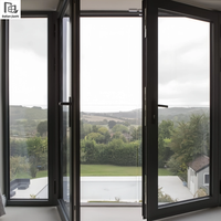 Porte à battants en aluminium à double vitrage personnalisée avec isolation thermique et insonorisation, design moderne pour entrée extérieure