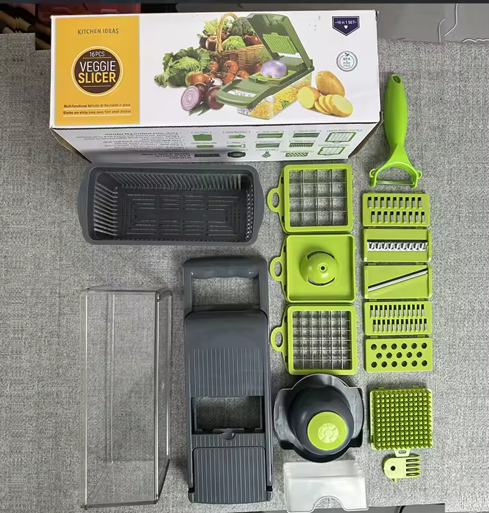 ชุด 16 ชิ้น สีเขียว+เทา