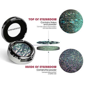 Quyến rũ vẻ đẹp tùy chỉnh Duochrome <span class=keywords><strong>Eyeshadow</strong></span> <span class=keywords><strong>Palette</strong></span> cao số lượng sáng bóng ép bóng mắt bột nhãn hiệu riêng - Product Image 4