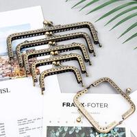 Fermoir en Bronze Antique pour la fabrication d'un sac à main, cadre métallique, fermoir pour sac carré, DIY