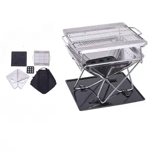 Edelstahl-Klapp grill Outdoor-Zubehör Brennender Grill Medium Tragbarer Grill für Camping