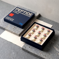 Boîte rigide personnalisée avec couvercle et base bleus pour flacons de peptides, 9 flacons, impression offset avec éponge