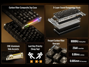 <span class=keywords><strong>ค</strong></span>ีย์บอร์ดเกมมิ่ง ATTACK SHARK R86 HE 81 ปุ่ม แบบ Hall Effect Magnetic <span class=keywords><strong>ค</strong></span>วามไวตอบสนองรวดเร็ว 0.005 มม. 8K Polling  วั<span class=keywords><strong>ส</strong></span>ดุ<span class=keywords><strong>ค</strong></span>าร์บอนไฟเบอร์ ไฟ RGB - Product Image 4