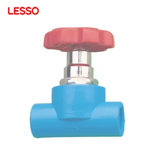 莱索使用寿命长耐用供水蓝色塑料安全pe管滚珠截止阀配件
