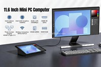 Panel PC Táctil Industrial F11 de 11.6 Pulgadas, Mini Computadora Intel N5095 sin Ventilador, Windows 11 Pro, PC Integrado con Doble RS232