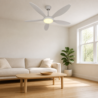 Ventilateur de plafond électrique à 5 pales de 46 pouces avec lumière de 60W, utilisation domestique, installation facile et sûre