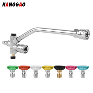 Hanggao Stainless Steel Multi-functional Water Gun Head 1/4 Quick Connect Adjustable For <b>Car</b> Washer Cleaning <b>Machine</b> - Product Image 1