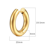 Bijoux à la mode imperméables minimalistes en acier inoxydable Huggie hypoallergéniques-Boucles d'oreilles classiques en plaqué or 18 carats