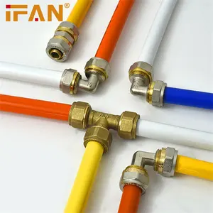 IFAN供应商铜价格全端口1/2 "-2" 锻造高压黄色气体黄铜压缩配件Pex配件