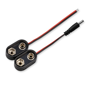9V <b>Battery</b> Clip <b>Cable</b> With T-Shaped Leather Lead Wire For Smoke Alarm Terminal Connection DC Output Fire Retardant - Product Image 1