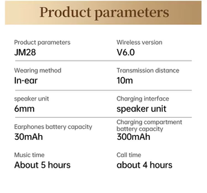 Audífonos Intrauditivos Inalámbricos JM28 para Dormir, Audífonos con Pantalla Táctil V6.0 con Modo de Ajuste de Ecualización y Audio de Alta Fidelidad - Product Image 6