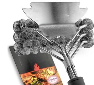 Brosse de nettoyage pour barbecue HLM Safe BBQ Brush Grill-18'' en acier inoxydable pour grilles en porcelaine/<span class=keywords><strong>Weber</strong></span> à gaz/charbon de bois - Product Image 1
