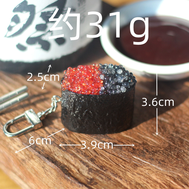 Pequeño tapón de puerta de sushi de huevas de pescado rojo y negro