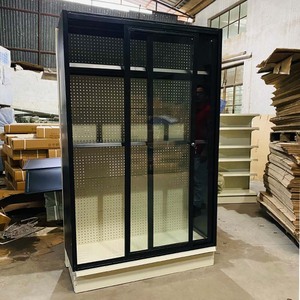 Nhà Máy Độc Đáo Tùy Chỉnh Heavy Duty Đen Siêu Thị Kệ Desacoplable Cột Kính Hiển Thị Tủ Bánh Mì Hiển Thị Kệ Giá - Product Image 2