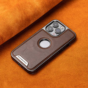Étui de téléphone en cuir PU avec coutures métallisées de luxe rétro avec support Étui en cuir antichoc pour <span class=keywords><strong>iPhone</strong></span> 16 Pro Max - Product Image 1