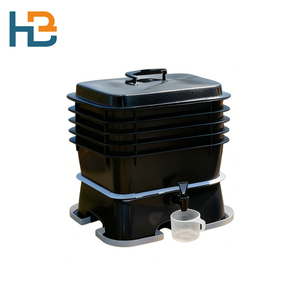 Boîte de compostage à vers pratique à cinq étages en plastique revêtu pour la culture des légumes en plein air moderne - Product Image 1