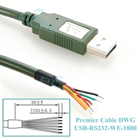 Cable Convertidor USB a RS232 con Blindaje Trenzado, Cubierta de PVC, Chipset FTDI FT232R de 5V, Cable Serial USB con Conductor de Cobre Puro