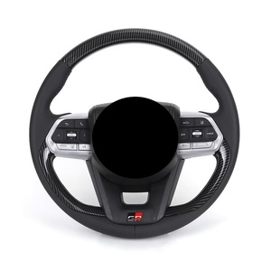 Volante Deportivo Estilo GR de Medio Cuero y Fibra de Carbono para Toyota Camry, Corolla, Fortuner, Wish, Altis, FJ, Land Cruiser, LC200, LC300, <span class=keywords><strong>Chr</strong></span>, Tacoma - Product Image 1