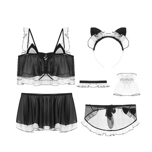 Nuova ragazza carina di fascia alta in Chiffon sei pezzi gioco tentazione Sexy biancheria intima uniforme - Product Image 5