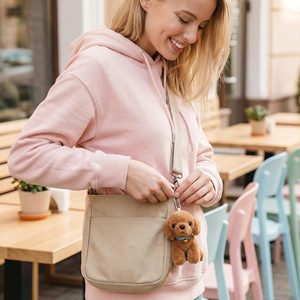 Porte-clés en peluche chiot mignon, breloque de sac en forme de chien en peluche, pendentif chien Teddy Kawaii pour sacs à main, sacs à dos - Product Image 6
