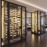 Cave à vin en bois massif de luxe haut de gamme, cave à vin classique en bois à vendre